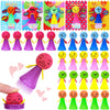 28 Pack Valentines Day Cards for Kids School Classroom Exchange, Jumping Spring Popper Toys with 28 Cards and Gold Strings, Emoj