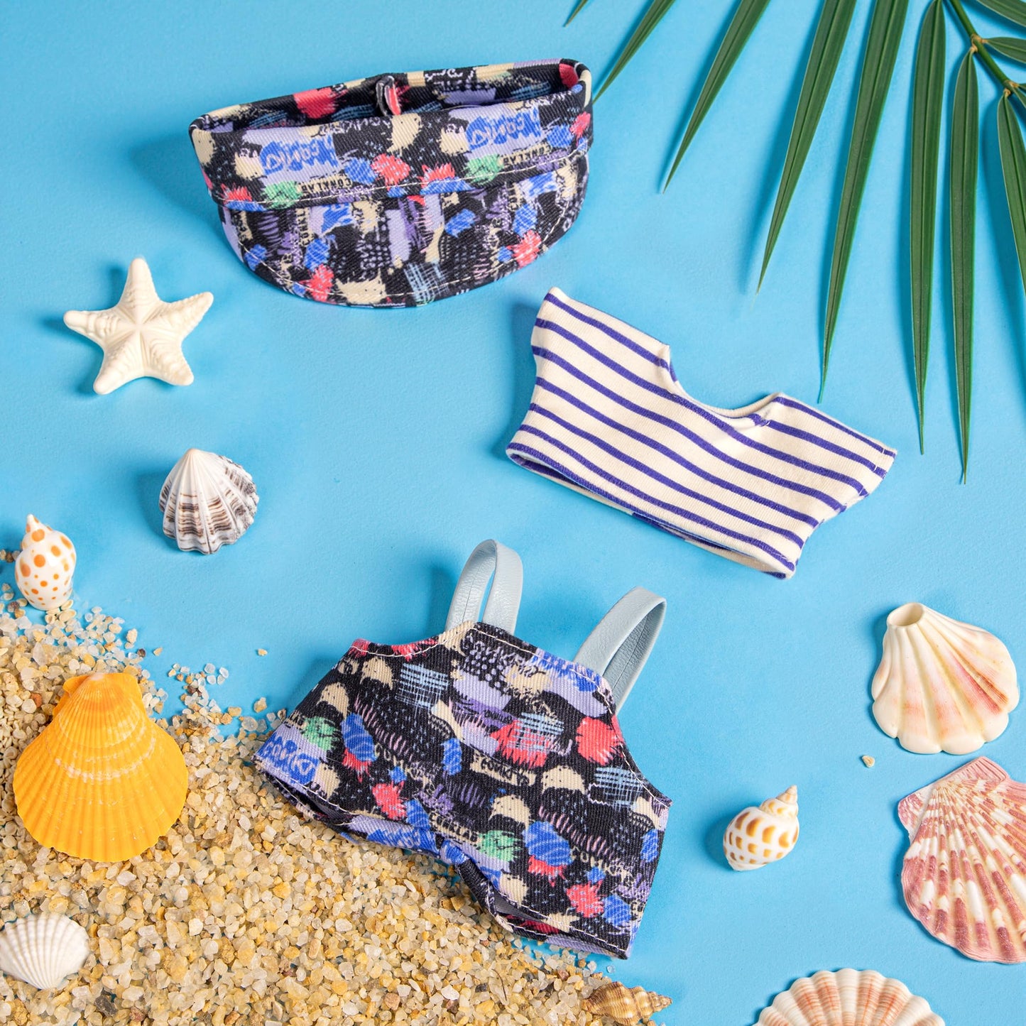 Clothes for 6.7in/17cm Doll  Set of 4 Cute Doll Accessories Includes Doll Hat+T-Shirt+Bib Pants+Shoes Set enhanced Fashion Outfit for Collectors Unique Gift (Style B2)