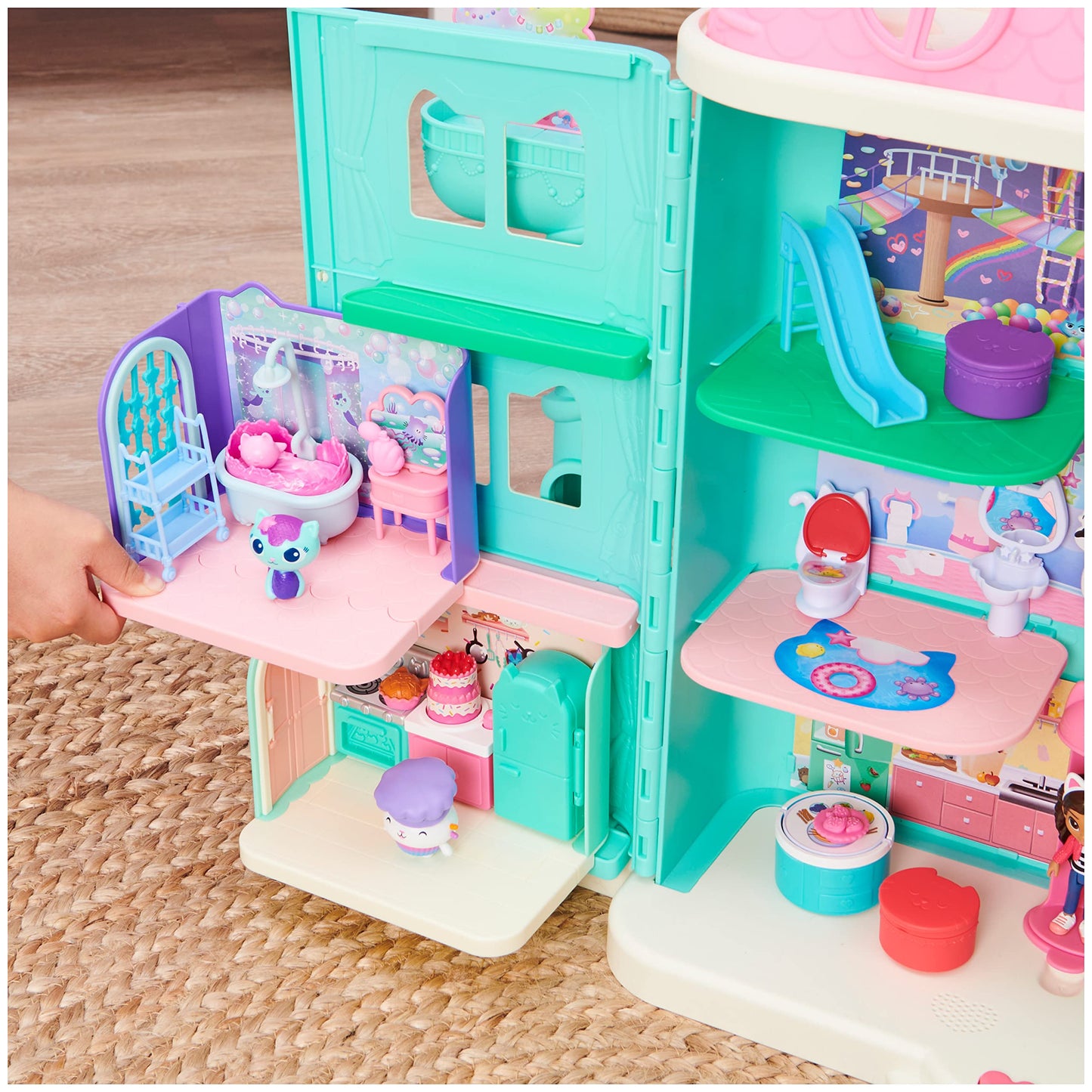 Gabby'S Dollhouse, Primp And Pamper Bathroom With Mercat Figure, 3 Accessories, 3 Furniture Pieces And 2 Deliveries, Kids’ Toys For Ages 3 And Above