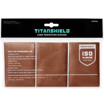 Titanshield (150 Copper Sleeves) Compatible With Mtg Magic The Gathering, Lorcana, Board Games And Trading Cards 2.5'' X 3.5'' 6
