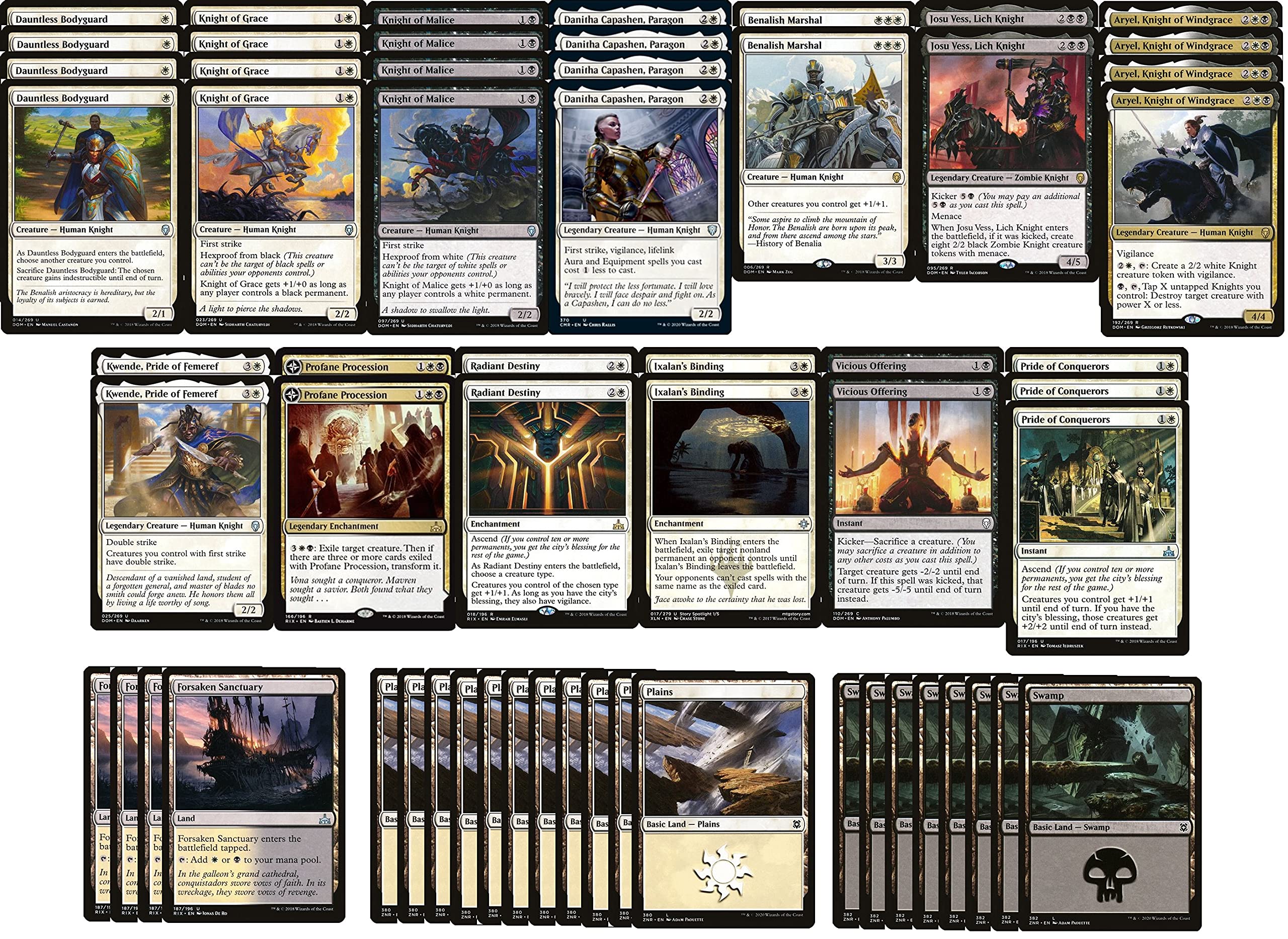 MTG Decks & More Elite Black/White Knight Deck - Custom Built - Modern ...