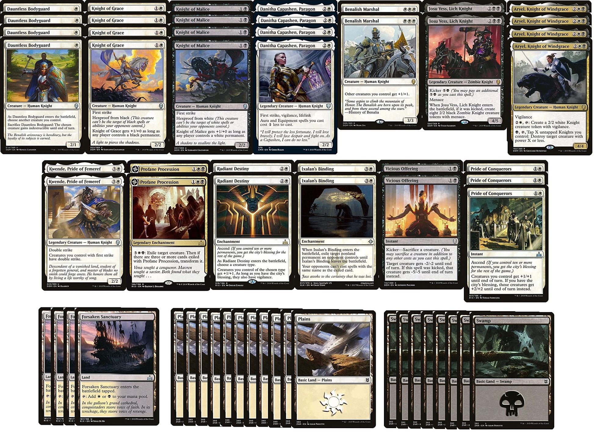 MTG Decks & More Elite Black/White Knight Deck - Custom Built