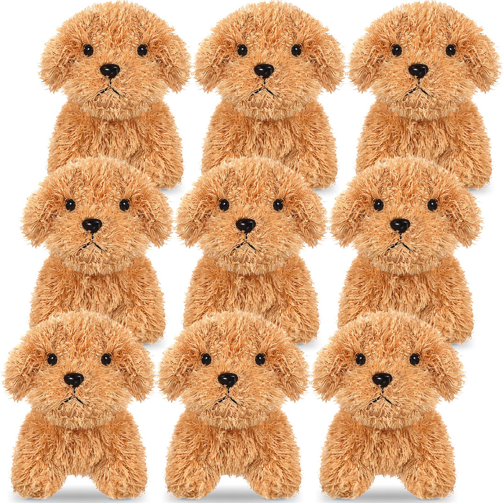 Sumind 9 Pcs Mini Plush Dog Stuffed Animals Bulk Dog Plush Party Favors For Easter Goodie Bag Fillers Baby Show Birthday(Long Plush Puppy)