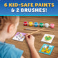 Blue Marble Magnetic Tile Art Kit - DIY Magnetic Mini Tiles, 10 Tiles, 6 Paints, Multicolor, Model ABTILEART