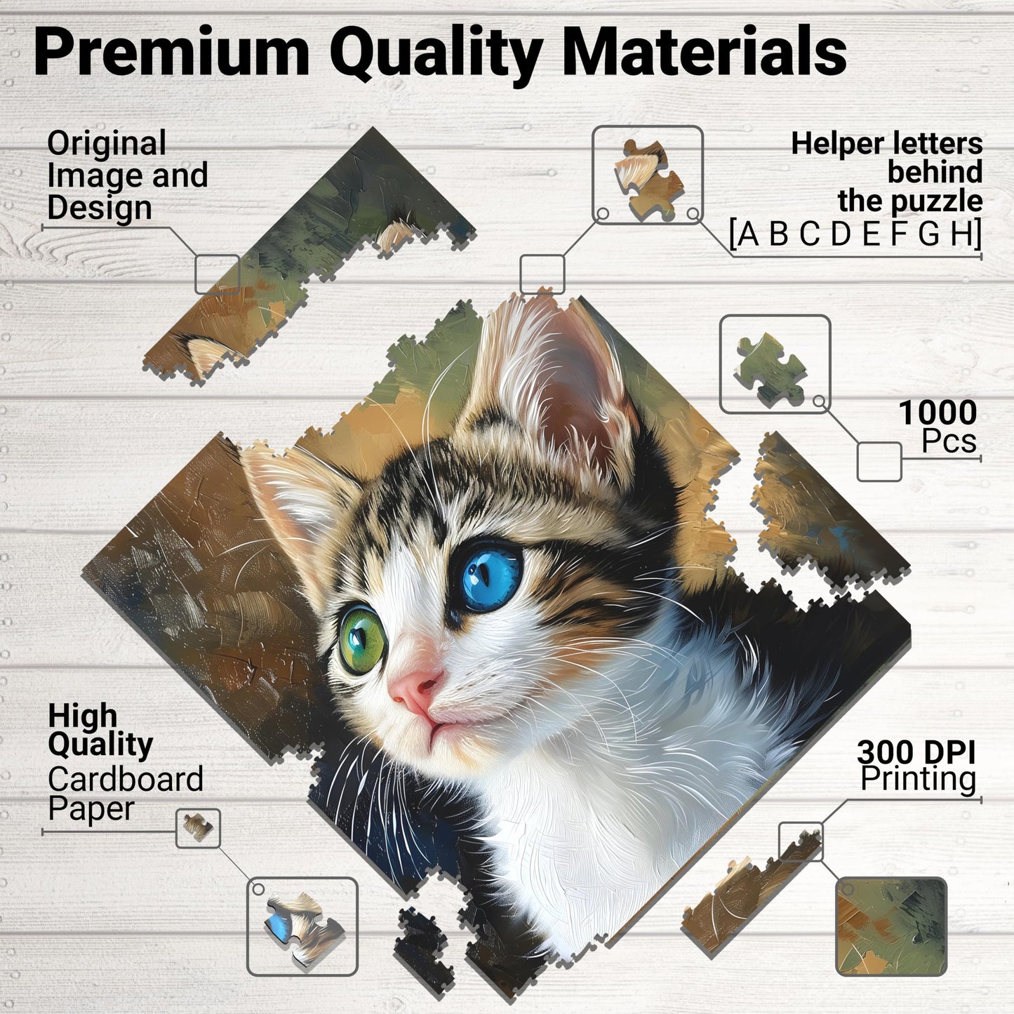 1000 Piece Cat Puzzle For Adults, Milo'S Mesmerizing Gaze, 20X28 Inches, Jigsaw Puzzles 1000 Pieces, High-Resolution 300 Dpi, In