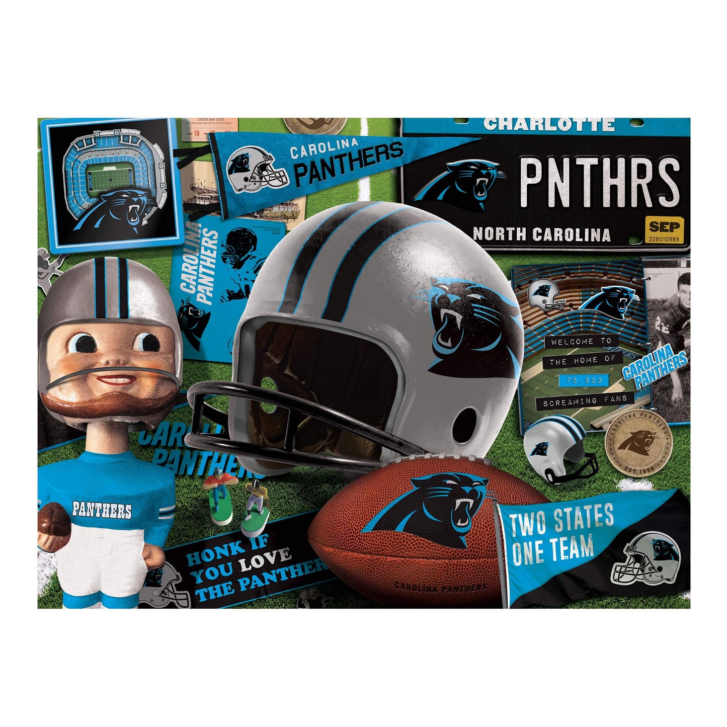 YouTheFan NFL Carolina Panthers Puzzle - 500 Pieces, Cardboard, Team Colors, Model 0951254
