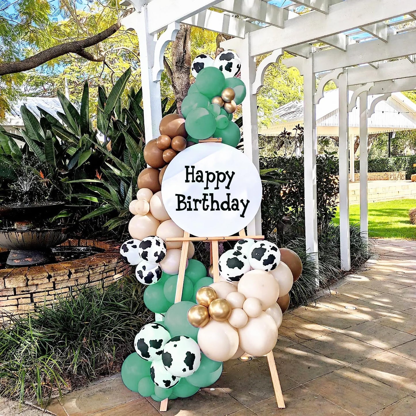 XIPEGPA 158 PCS Green Cow Balloons Arch Garland Kit - Retro Green Decorations for Baby Shower, Birthday, Farm Cowboy Theme Party