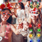 24 PCS Christmas Party Favors, Light Up Candy Cane Snowflake Tree Bulb Necklace LED Headwear Glow Eyeglasses Set for Bulk Xmas G