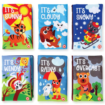 Cloth Books For Babies Weather Themed- Soft Baby Books Features Characters About Weather - Soft Baby Toys For Learning And Brain