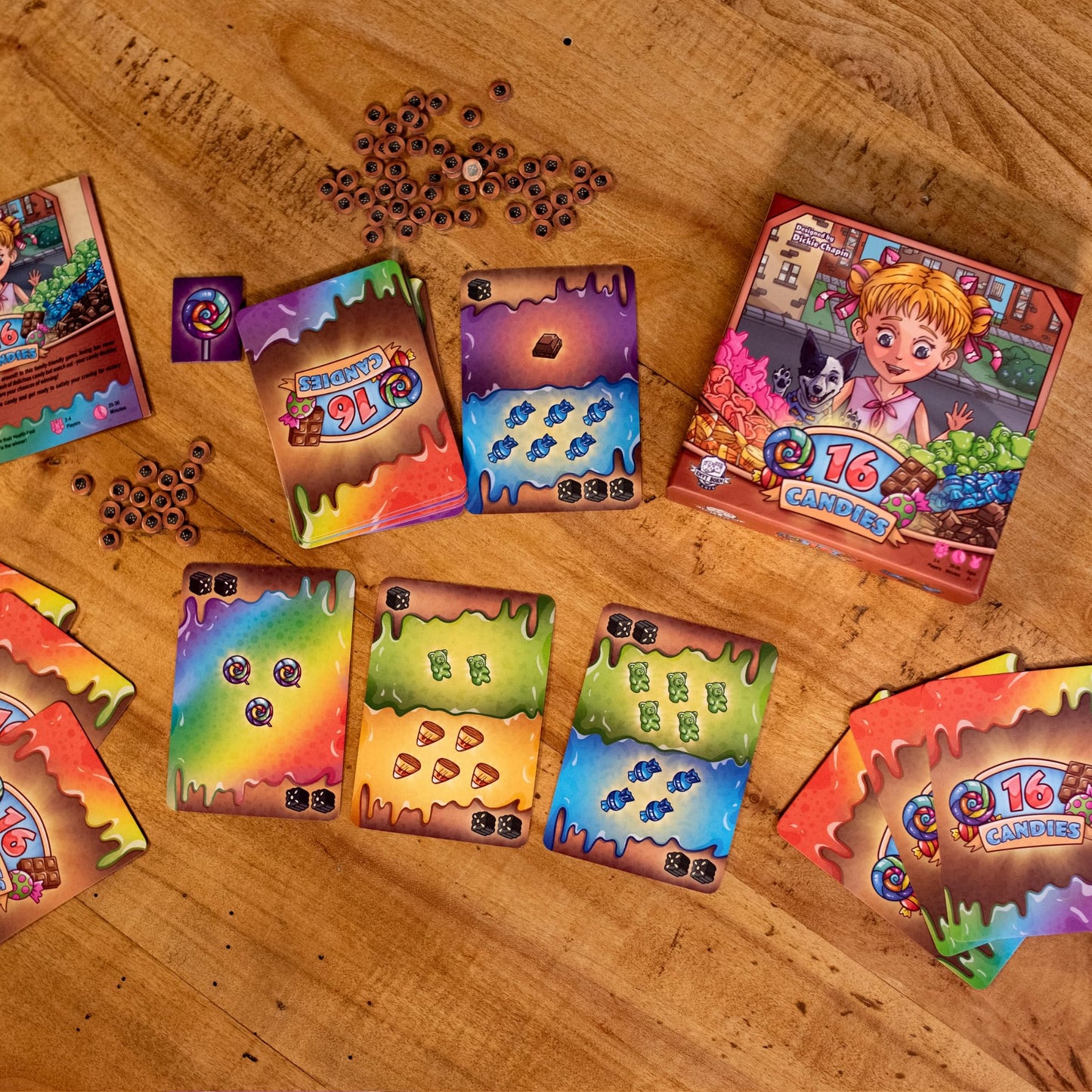 16 Candies | Candy Themed Travel Size Board Game That Kids Love! | Fun Set Collection Card Game | 2-4 Players, Ages 8+ | Easy To