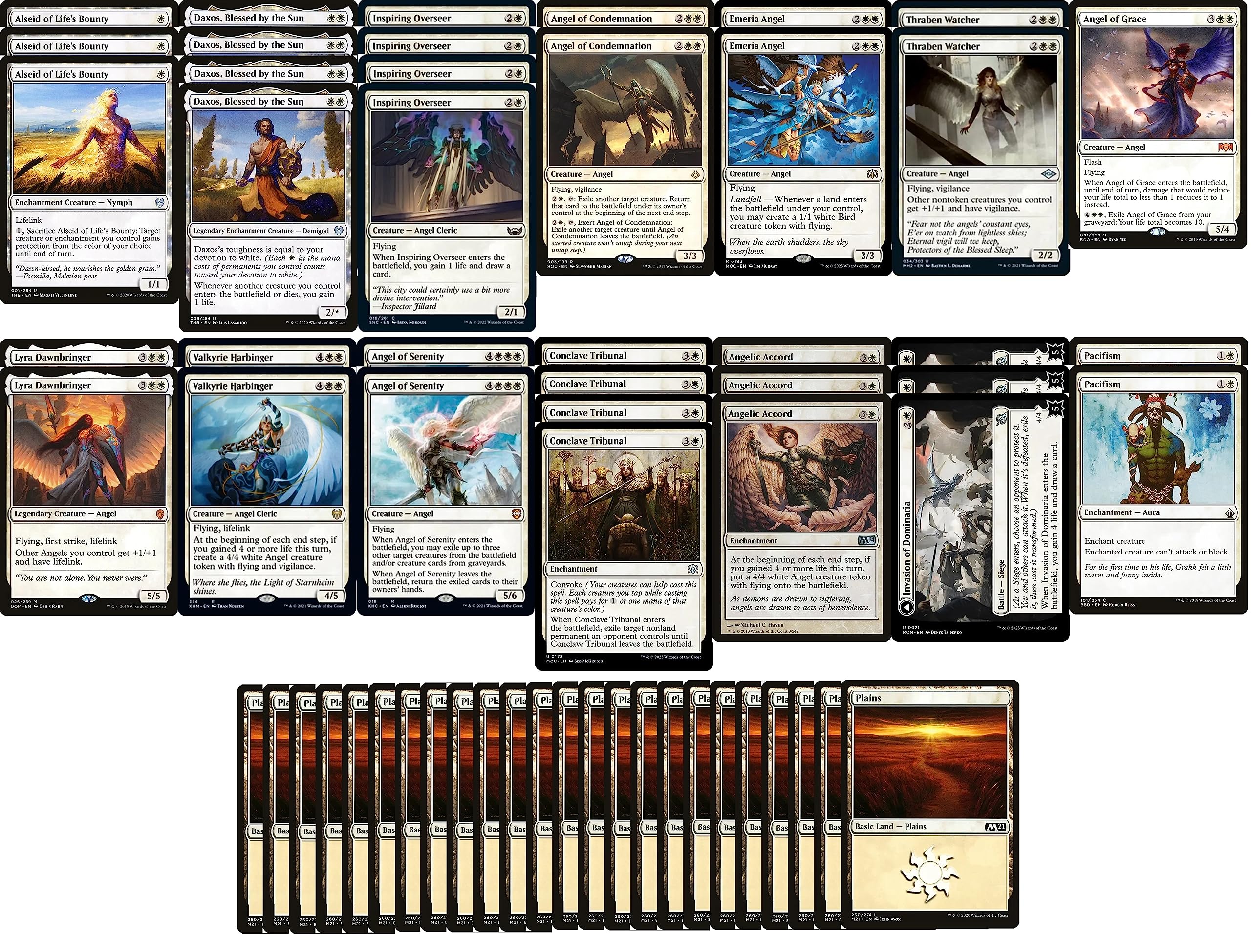 MTG Decks & More Elite Angel Deck - Mono White - Powerful Custom Built ...