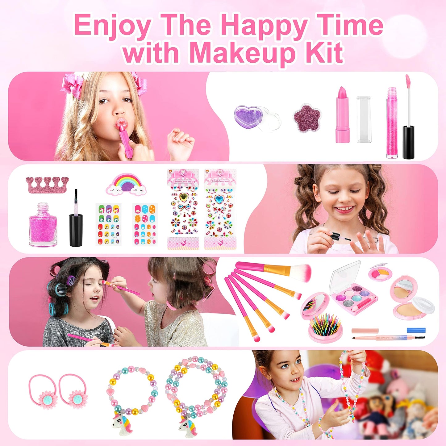 Kids Makeup Kit For Girls Toys, Make Up Sets For Girl, Toddlers Washable Makeup Kit For Girl, Make Up For Kids Girls, Birthday C