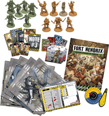 Zombicide 2Nd Edition Fort Hendrix Board Game Expansion - Military Base Mystery & New Challenges! Cooperative Tabletop Miniature