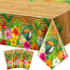 Frienda Tiki Tablecloth Tiki Decorations Luau Table Cover Hawaiian Party Plastic Table Cloth Disposable Tiki Totem Decor For Hawaii Beach Tropical Decoration Supplies Aloha (Modern Style, 3 Pieces)