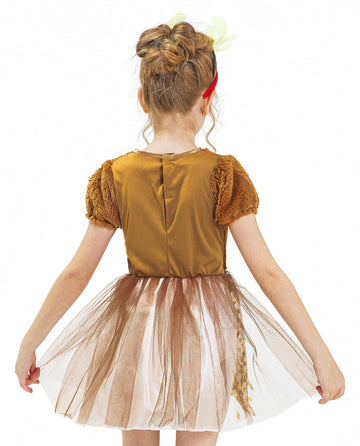 Ikali Girls Deer Fawn Costume, Christmas Party Fancy Tutu Dess Holiday Animal Theme Dress Up Role Play Reindeer Outfit With Head