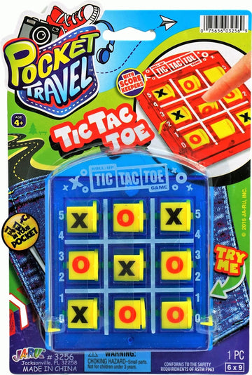 Ja-Ru Portable Tic Tac Toe (1 Pack) Classic Mini Board Games For Kids. Small Size Travel Games.Bulk Birthday Party Favor Stocking Stuffer. 3256-1A