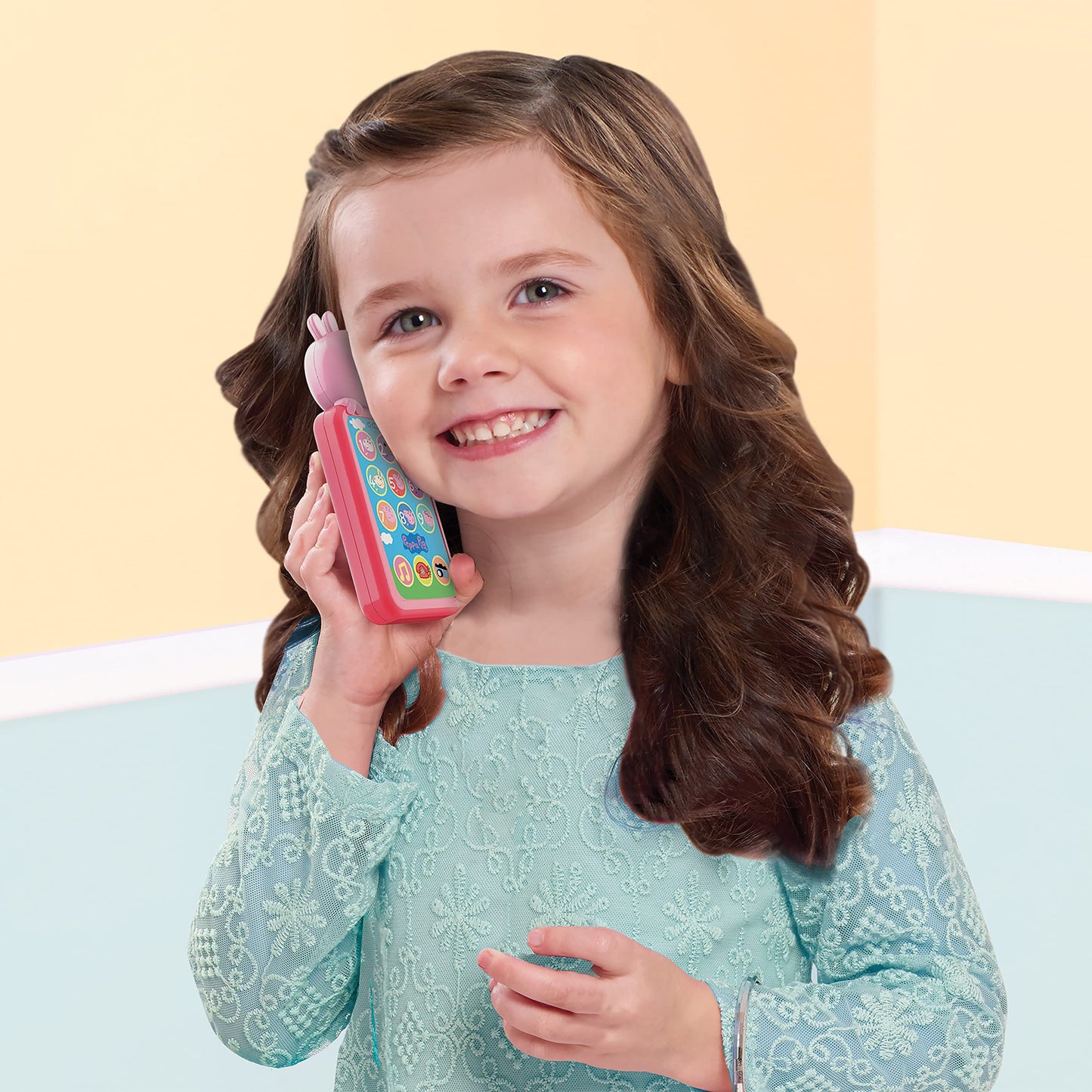 Just Play Peppa Pig Toy Phone - Realistic Sounds & Light Up Buttons, Pink, Model 72524, Kids Toys for Ages 3 Up