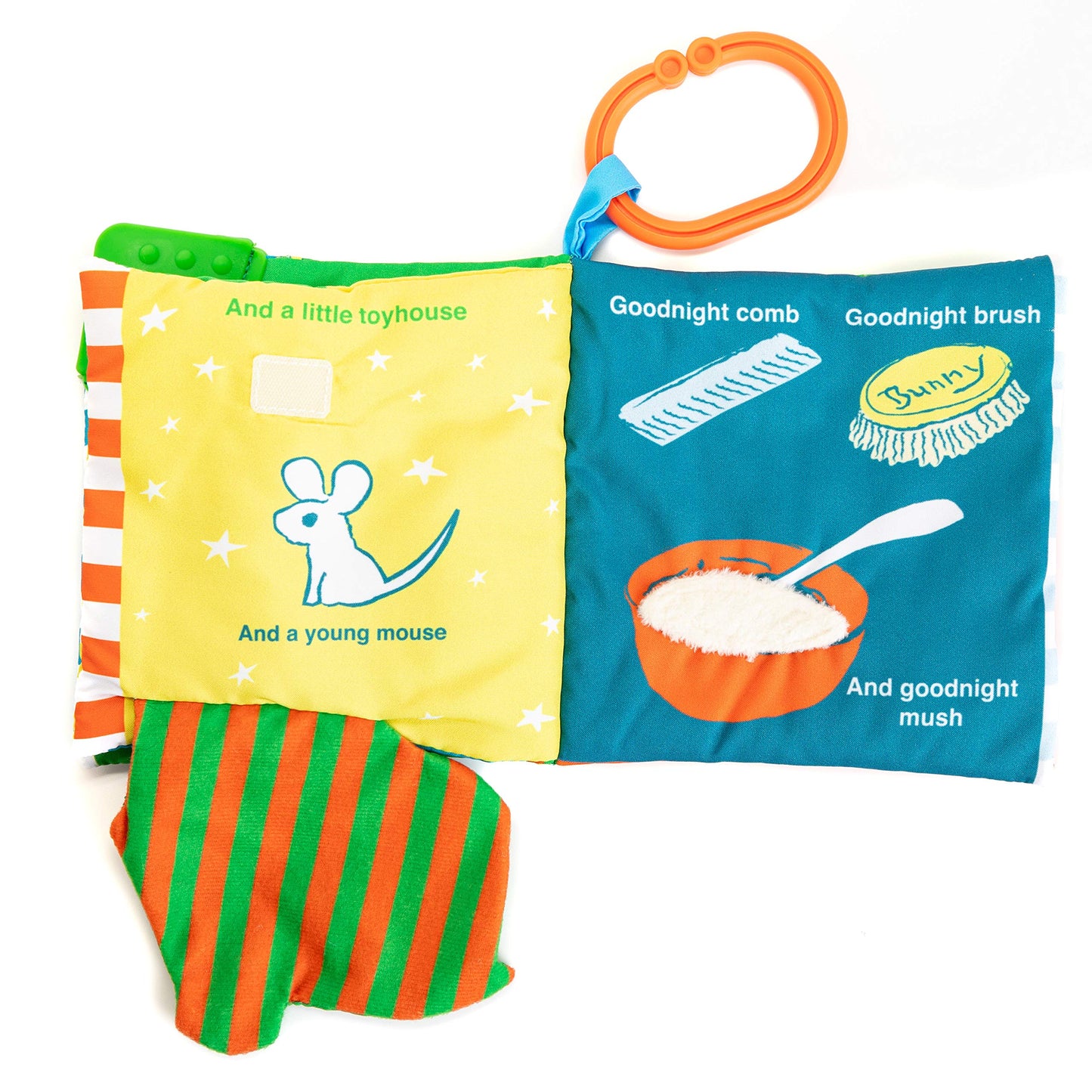 KIDS PREFERRED Goodnight Moon Soft Book, 5" Cotton, Multicolor, On-The-Go Clip, Model 33402