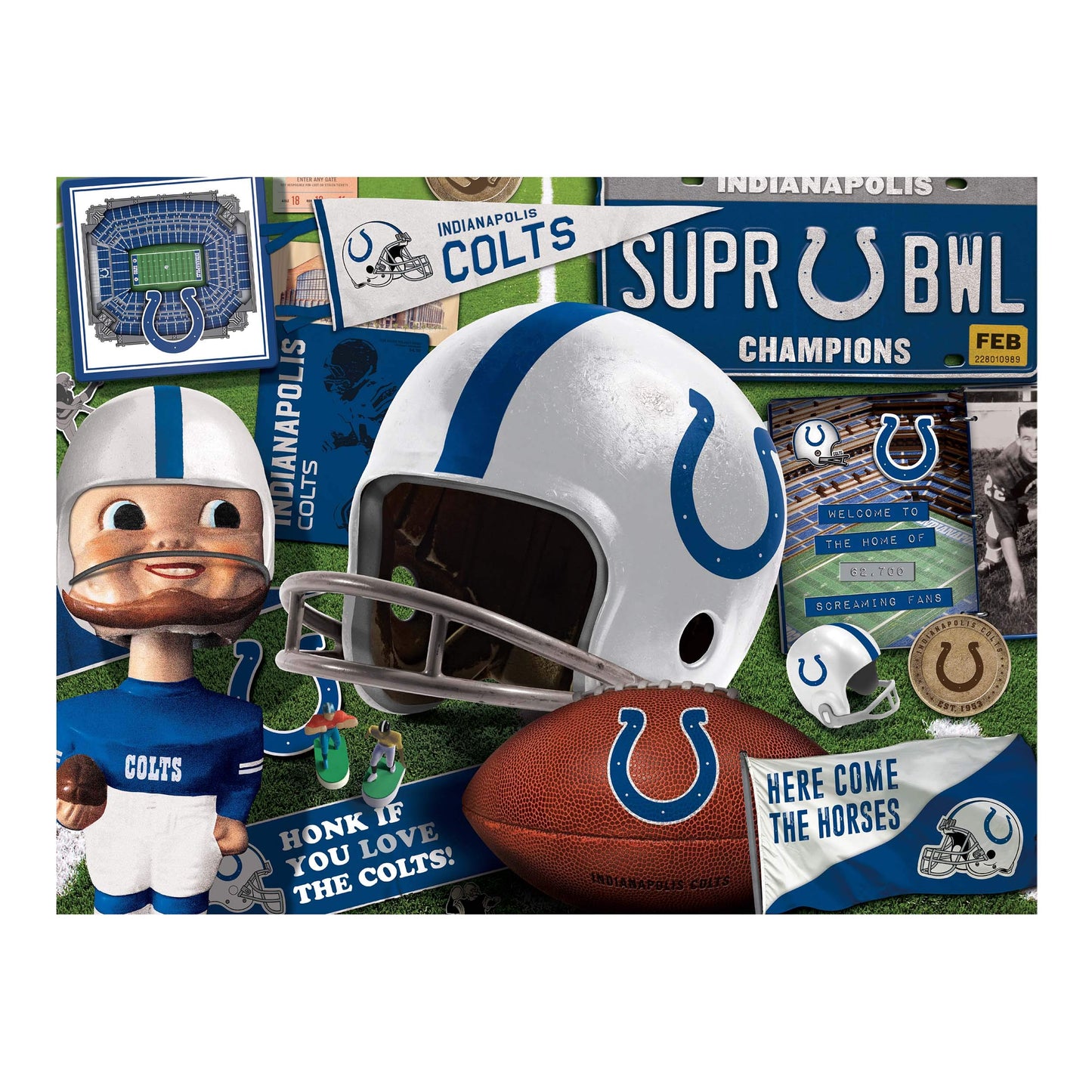 Youthefan Nfl Indianapolis Colts Retro Series Puzzle - 500 Pieces