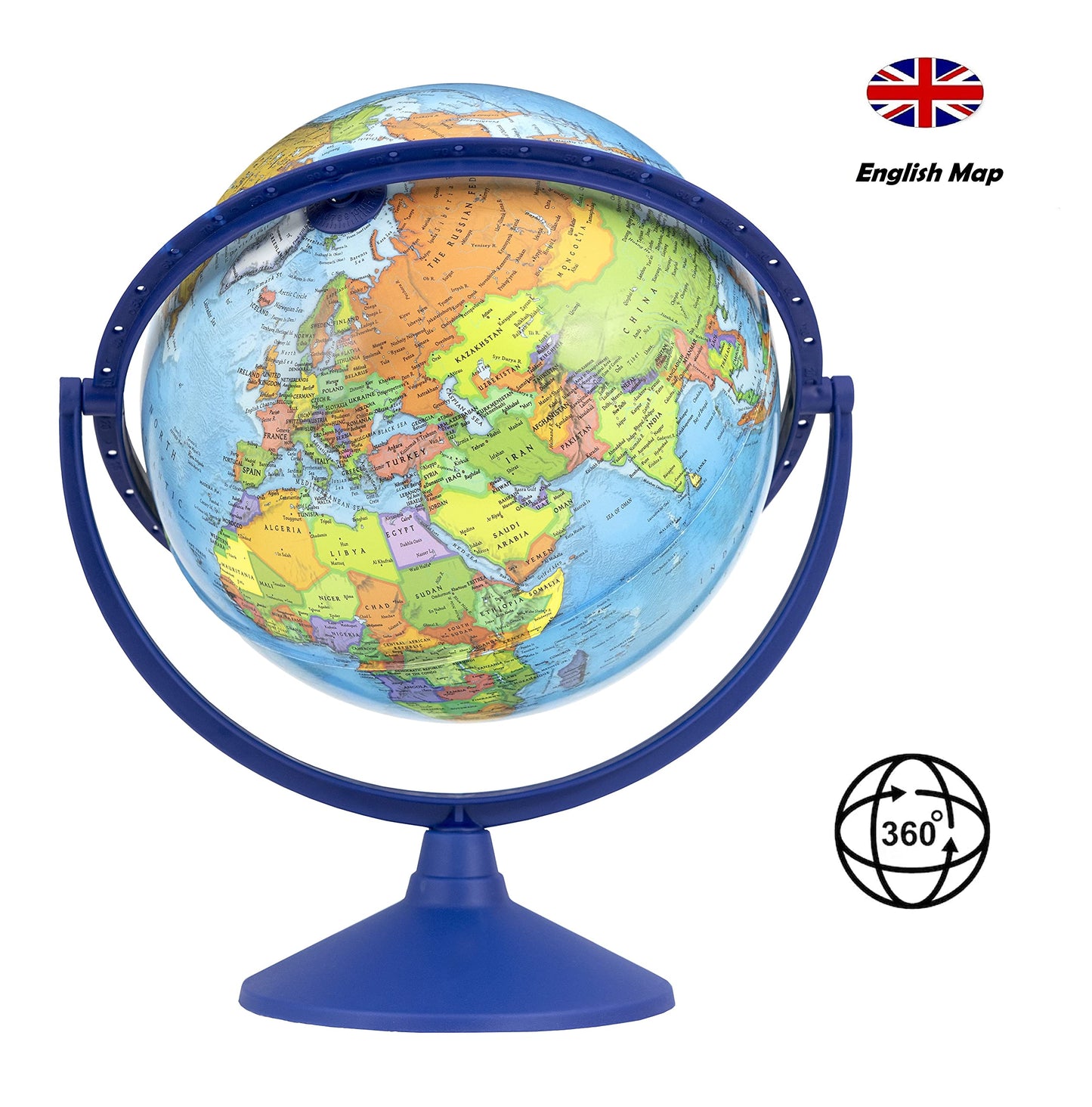 Exerz 30Cm Educational World Globe All Direction 360 Rotating - Diameter 30Cm
