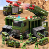 Military Truck Toys for 3 4 5 6 Year Boy - 12.8 Transforming Army Toys with 8 Launchable Missiles, 12 Soldier Figures & 6 Alloy 