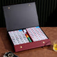Mose Cafolo Mahjong Game Set - X-Large 1.5" White Blue Melamine Tiles with Travel Case