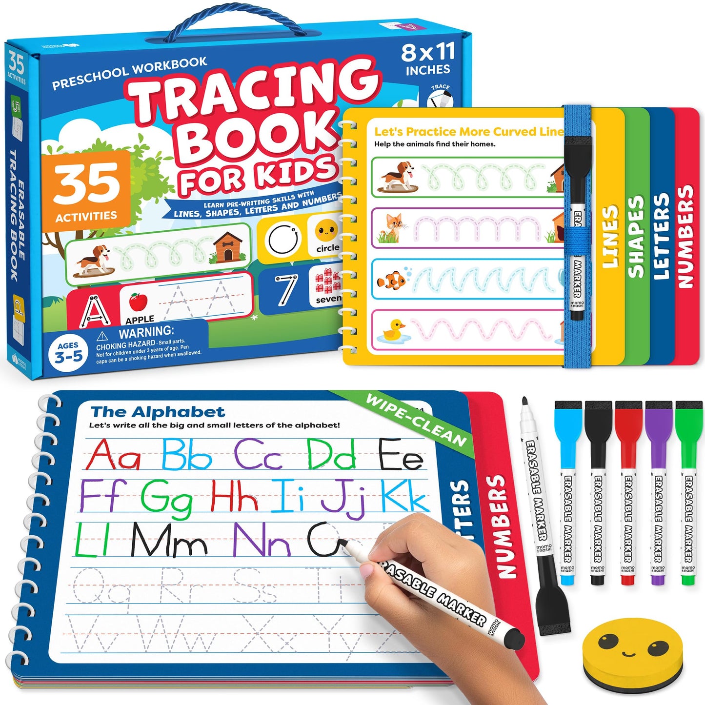 Preschool Learning Activities - Tracing Books For Kids Ages 3-5 - Toddler Handwriting Practice - Letter Tracing For Kids Preschool Kindergarten Workbooks 3-4, 4-5 - Learning Books For 3-4 Year Olds