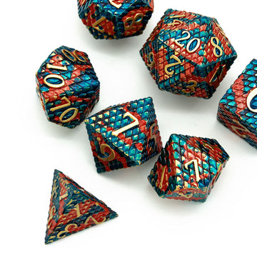 UDIXI Metal Dice Set, Dragon Scale D&D Metal DND Dice with Dice Pouch for Role Playing Games Dungeons and Dragons and Other Tabl