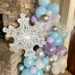 Blue Purple Silver Balloons, 60Pcs Frozen Balloons Metallic Purple Blue Silver Balloons With Pearl Blue Purple Snowflake Print P