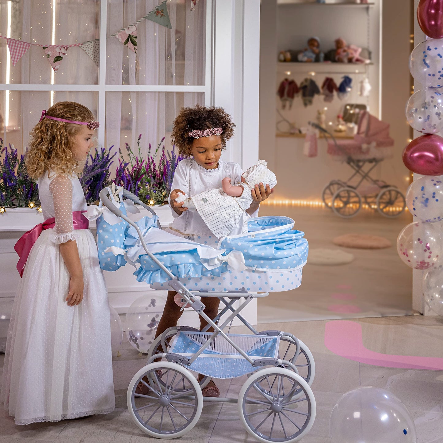 Jc Toys | Berenguer Boutique | Royal Pram In Blue | Ages 3+