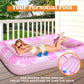 Sloosh Inflatable Tanning Pool Lounger Float, 85' X 57' Extra Large Pool Floats Adult With Pillow, 4 In 1 Suntan Tub Raft Floatie,Sunbathing Bed Lounge For Water Blow Up Ball Pit, Xl-Blushing Pink