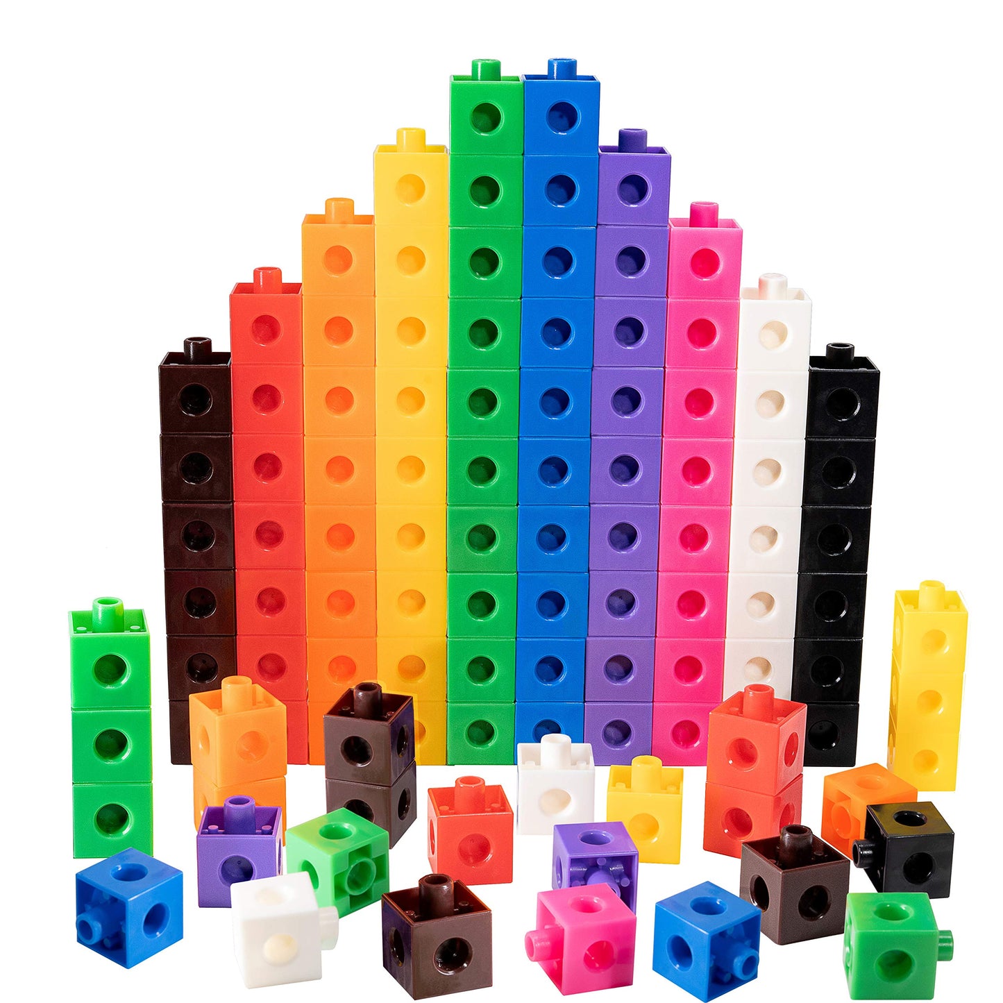 TOYLI 100 Piece Linking Cubes Set  Counting Blocks  STEM  Connecting Blocks  Math Manipulatives  Educational Toys for 5 Year Old