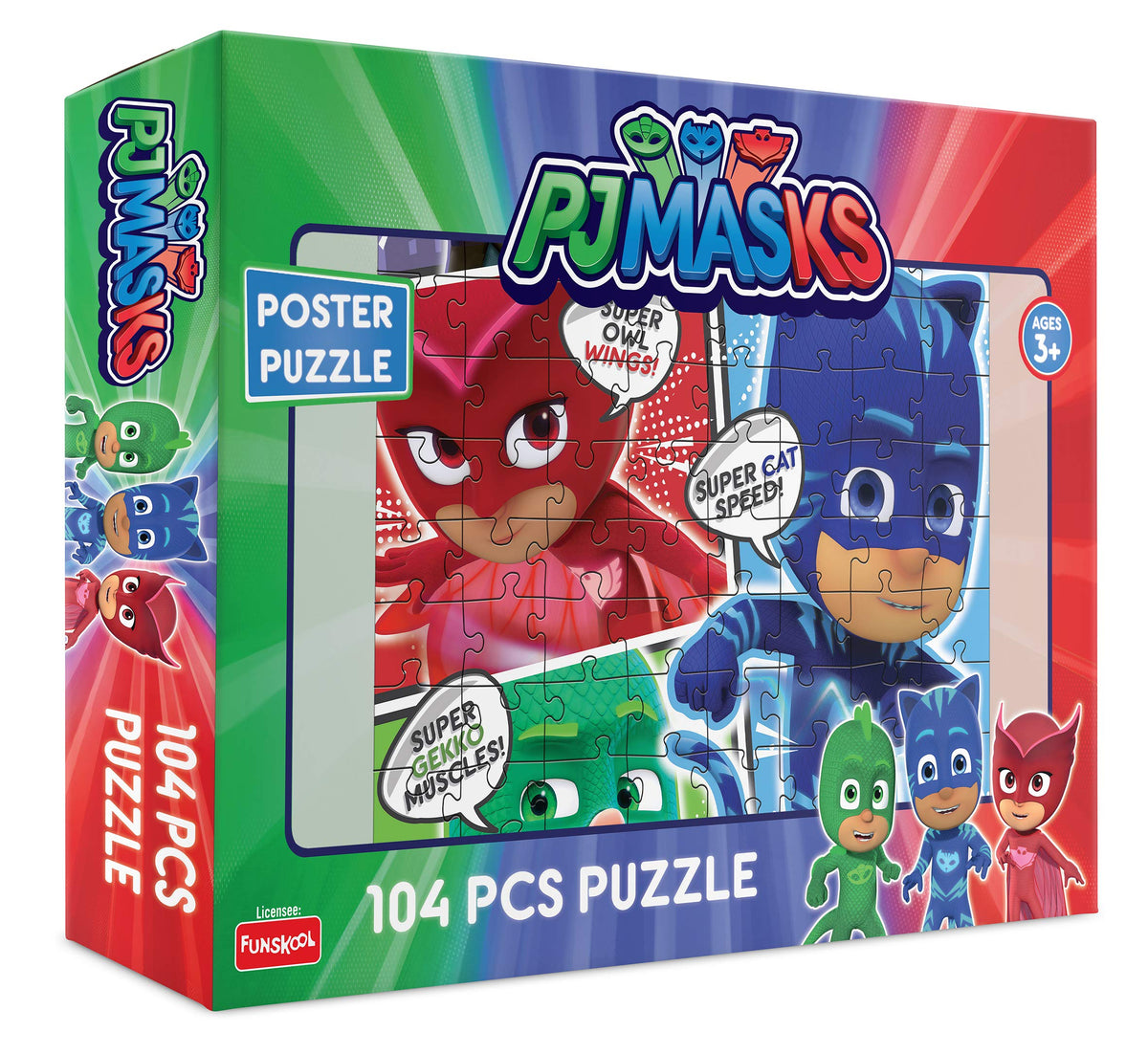 FunskoolPJ Masks,Educational,104 Pieces,Puzzle,for 3 Year Old Kids and Above,Toy