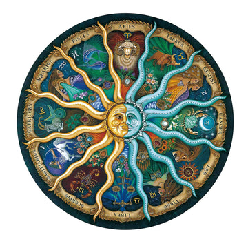 1000 Pieces Zodiac Jigsaw Puzzles For Adults Kids Teen Round Puzzle Game Toys Gift Zodiac Horoscope 26.7' X 26.7'