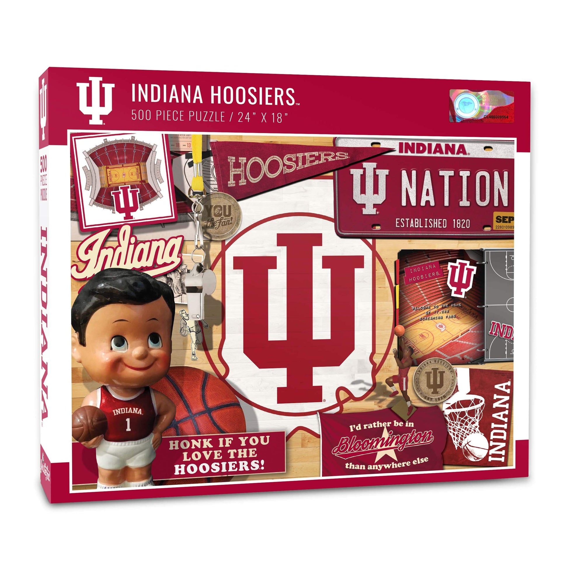 Youthefan Ncaa Indiana Hoosiers Retro Series Puzzle - 500 Pieces, Team Colors, Large