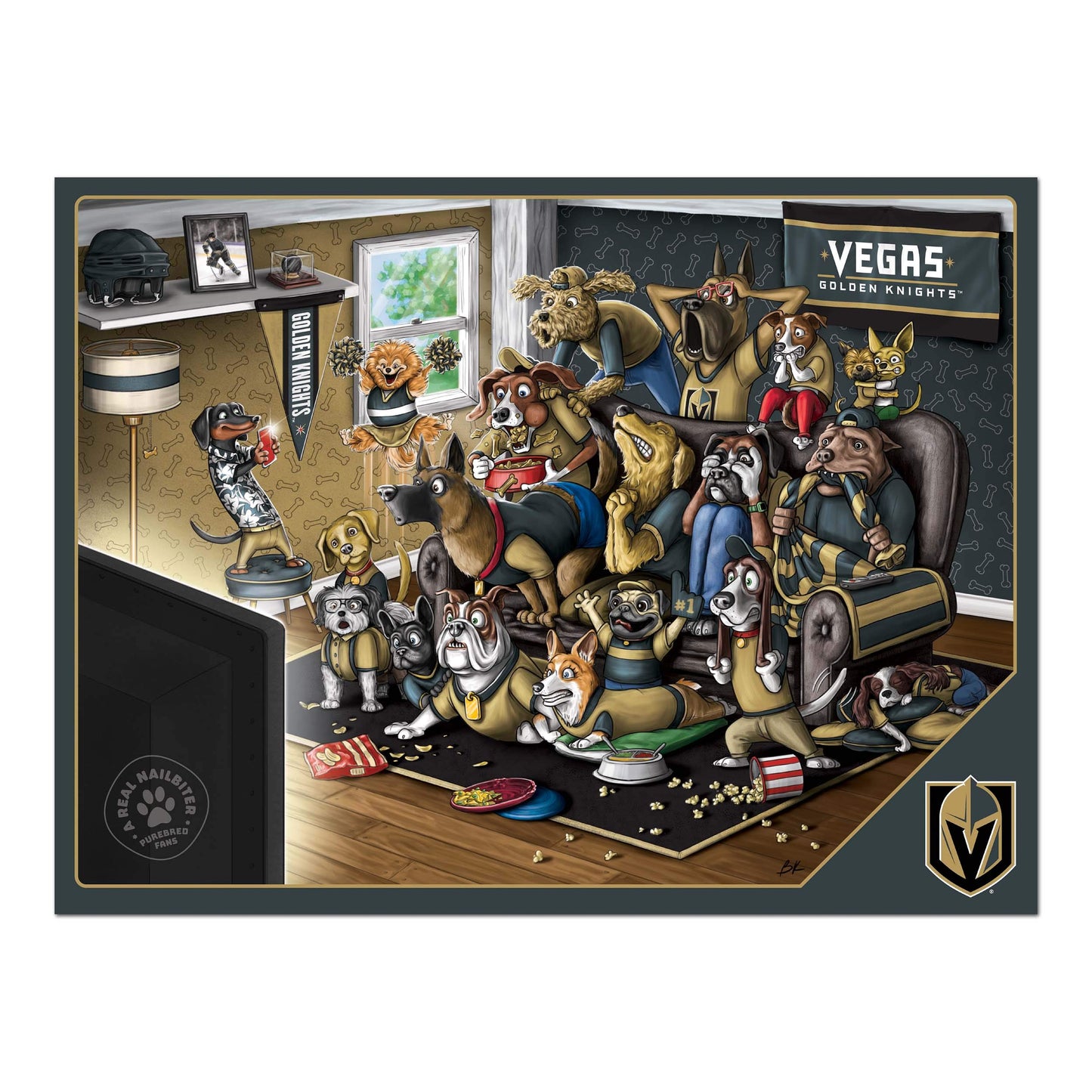 Youthefan Nhl Vegas Golden Knights Purebred Fans 500Pc Puzzle - A Real Nailbiter