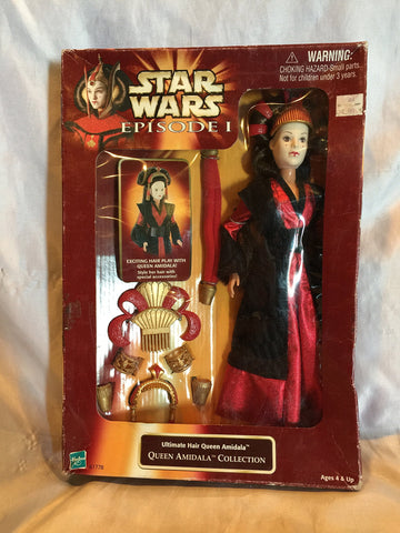 STAR WARS Queen Amidala Collection Ultimate Hair Doll, Model 61778, Red Plastic, 1998 Edition