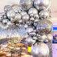 Voircoloria Metallic Silver Balloons, 66Pack 12Inch Chrome Silver Latex Party Balloons For Graduation, Wedding, Birthday, New Ye