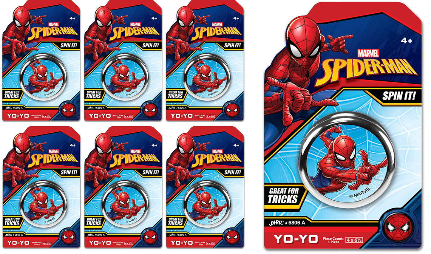 JA-RU Marvel Avengers & Spiderman Yo-Yos for Kids (6 Yoyos Assorted) Professional & Beginner Yo-Yos. Classic Super Hero 90s Toys