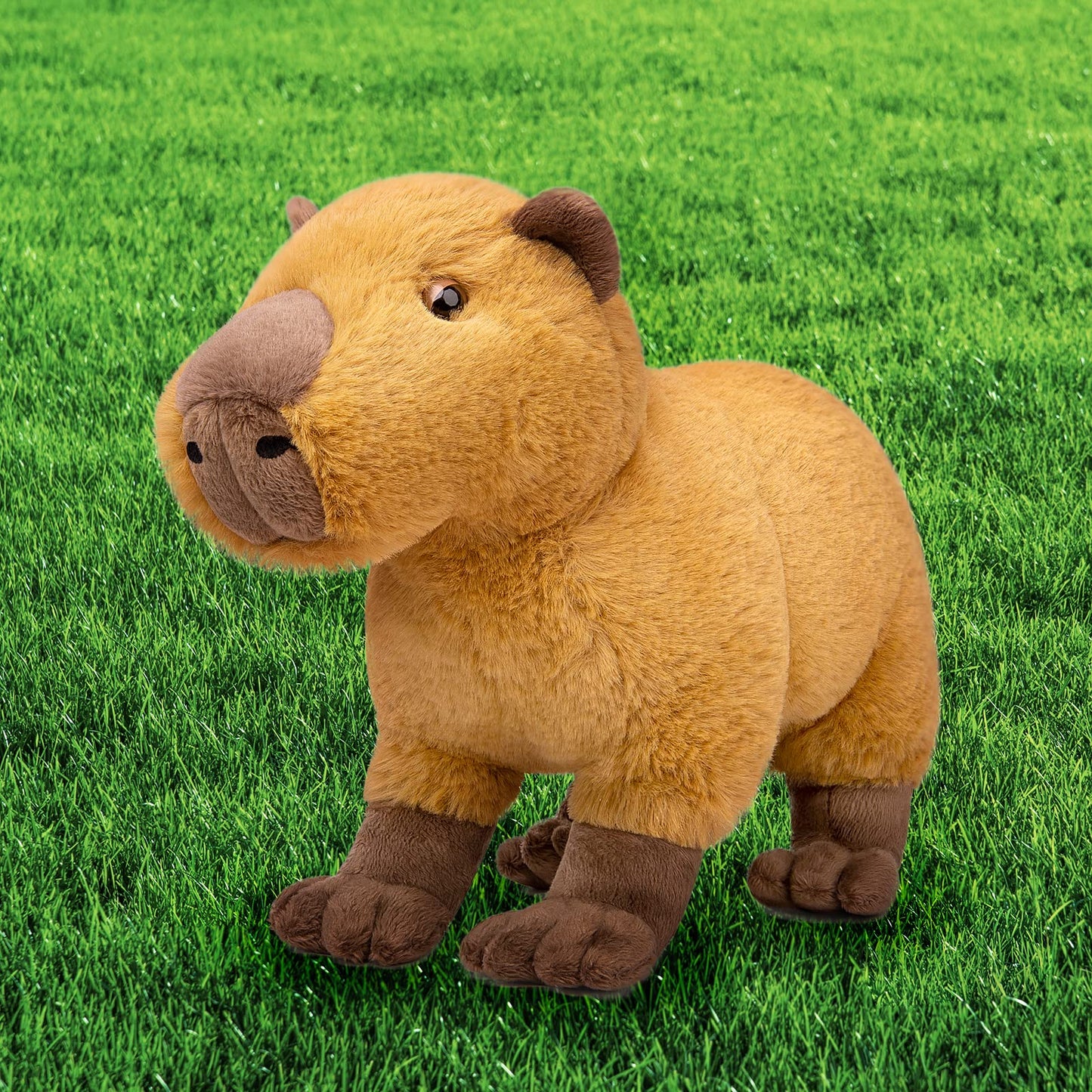 Frankiezhou Home Large Capybara Plush - 16” Realistic Stuffed Animal, Brown Polyester Toy for Kids