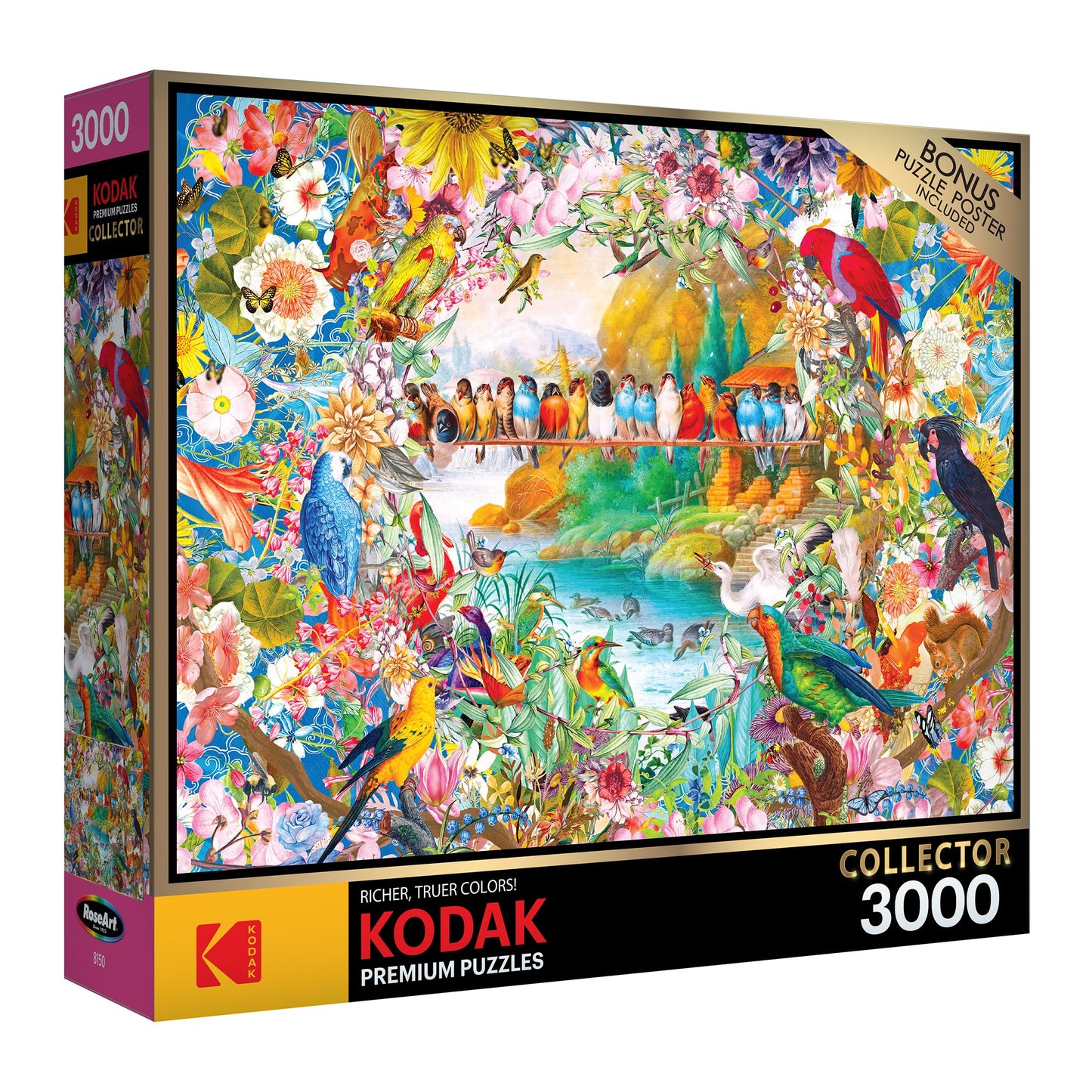 RoseArt 3000 Piece Jigsaw Puzzle - Kodak Premium Birdsong - Multicolor Cardboard Model 8150ZZS for Adults