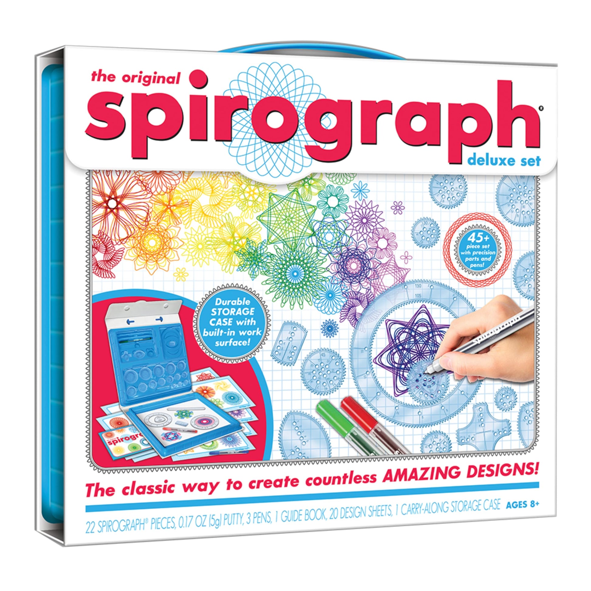 Spirograph Deluxe Set -Arts and Crafts, Kids Toys, Art Supplies, Craft Supplies, Drawing Kit, Spiral Art, Classic Gear Design Ki