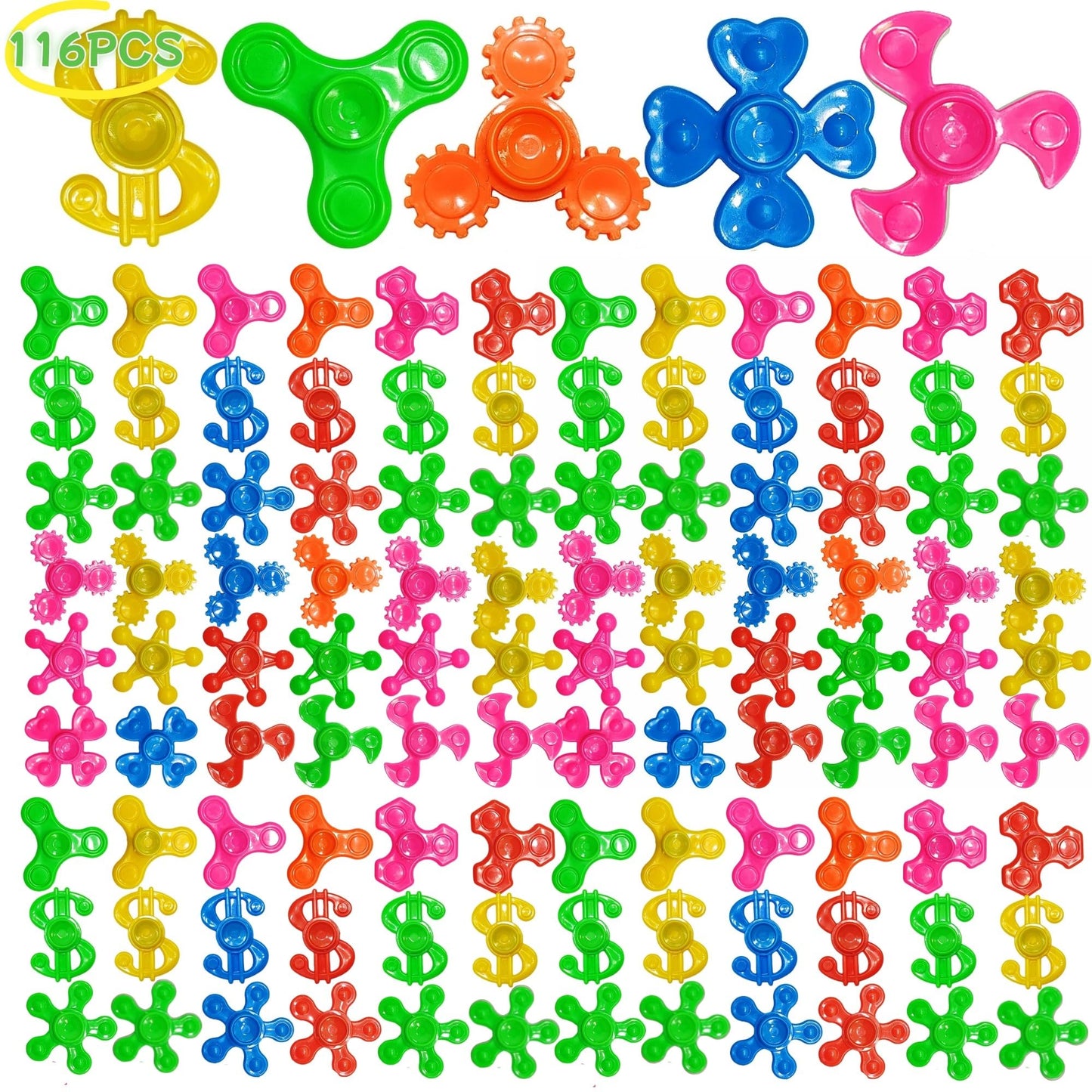 Nbguigdstr 116 Pcs Fidget Spinners Bulk-Mini Fidget Spinner Toys for Kids Teens mature-themeds Birthday Party Favors Return Gifts Goodie Bags Stuffers Party Games Classroom Rewards Carnival Prizes