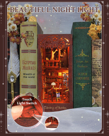 Hamino Book Nook Kit - Explore World Theme Book Nook Kits For Adults Teens And Beginners, 3D Wooden Puzzle Diy Miniature House K