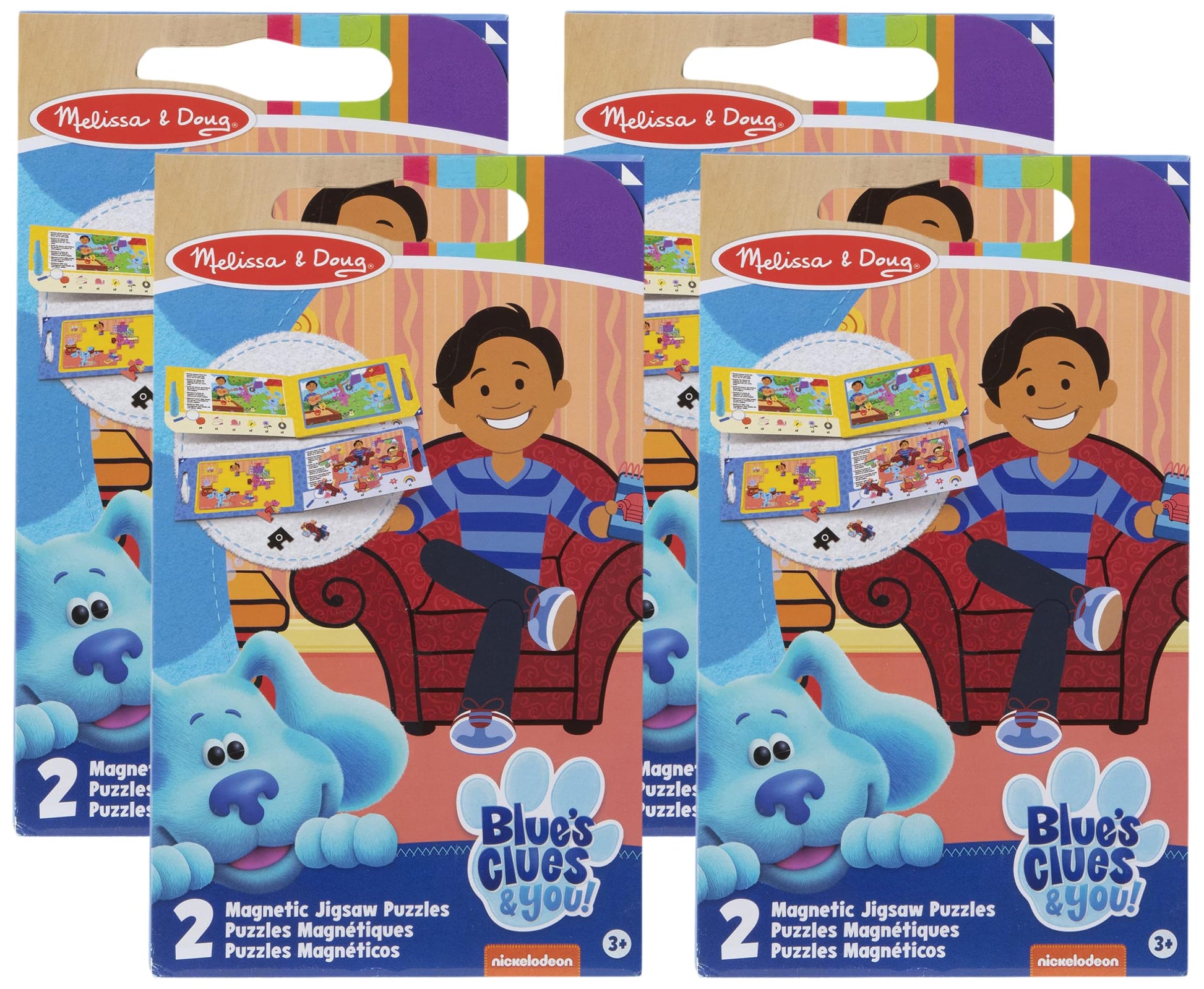 Melissa & Doug Blues Clues & You! Take-Along Magnetic Jigsaw Puzzles (2 15-Piece Puzzles) (Pack of 4)