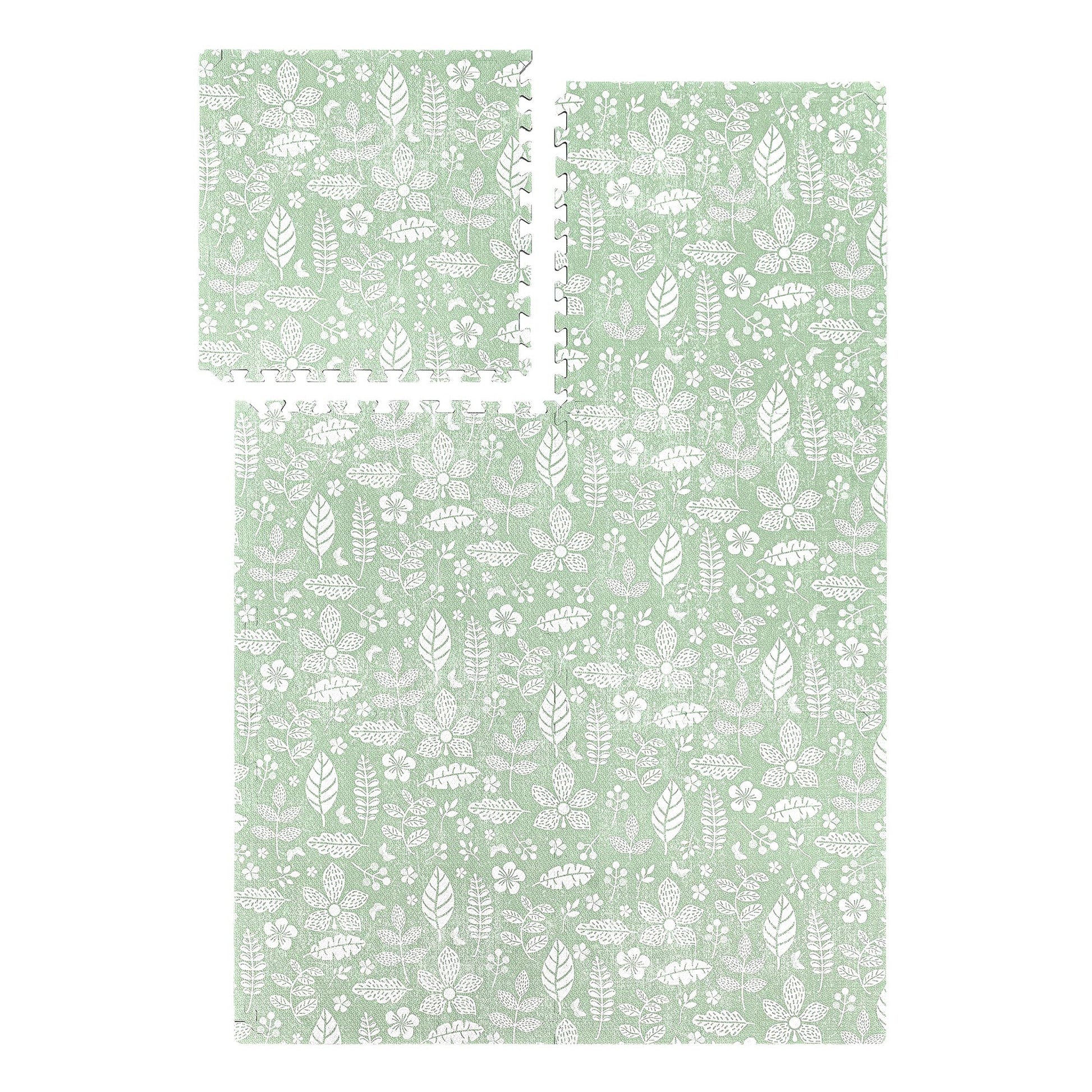 Popsykosy enhanced Exercise & Baby Foam Play Mats - Stylish & Large Non-Toxic Puzzle Floor Mat - 6 Tiles - Spacious 6ft x 4ft - Peel-Resistant Reinforced - Soft  Thick  Waterproof - Olive Green