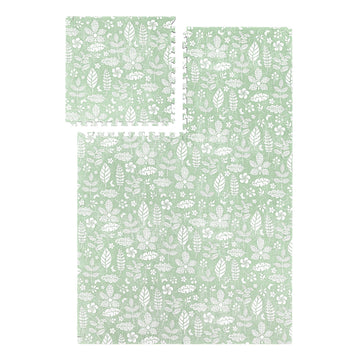 Popsykosy enhanced Exercise & Baby Foam Play Mats - Stylish & Large Non-Toxic Puzzle Floor Mat - 6 Tiles - Spacious 6ft x 4ft - Peel-Resistant Reinforced - Soft  Thick  Waterproof - Olive Green