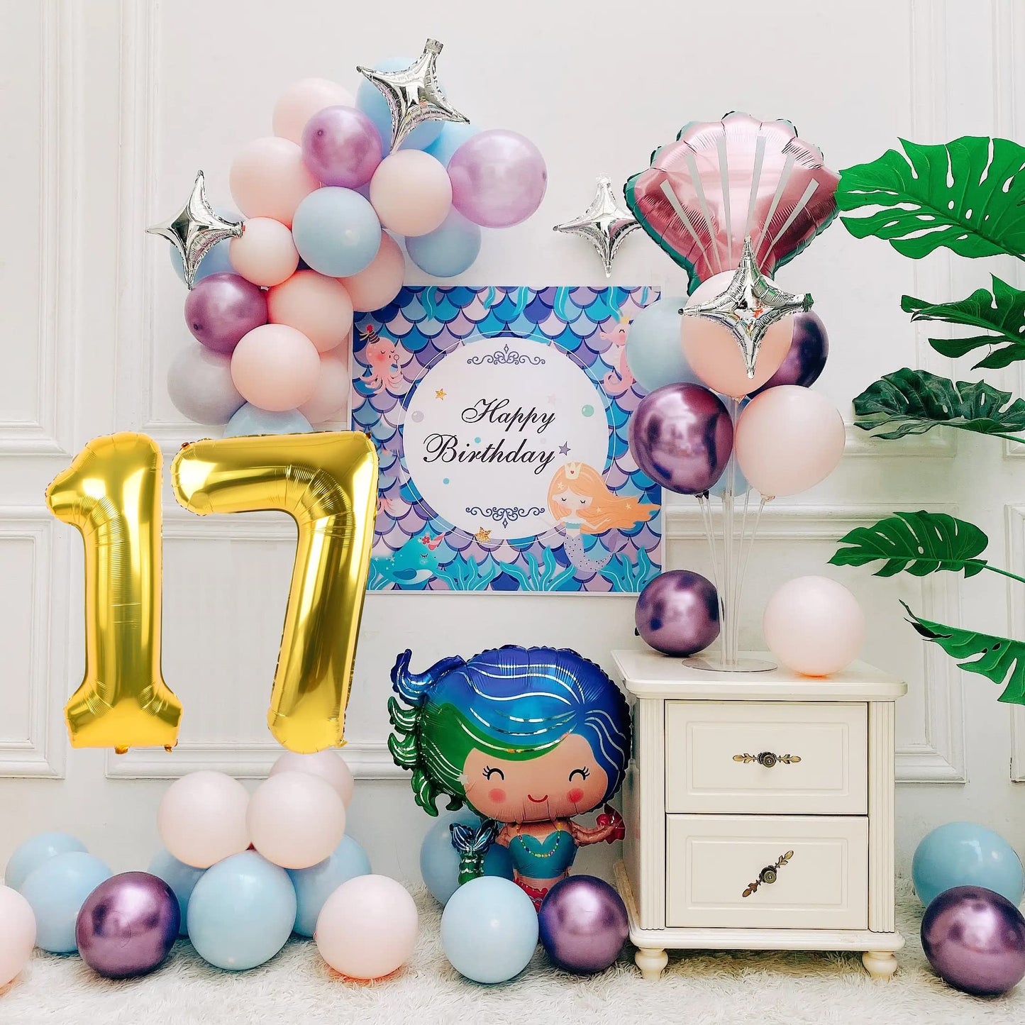Smlpuame 40 Inch Number Balloon 0-9 Gold Large Number 17 Balloons,Digital Balloons For Birthday Party Celebration Decorations Su
