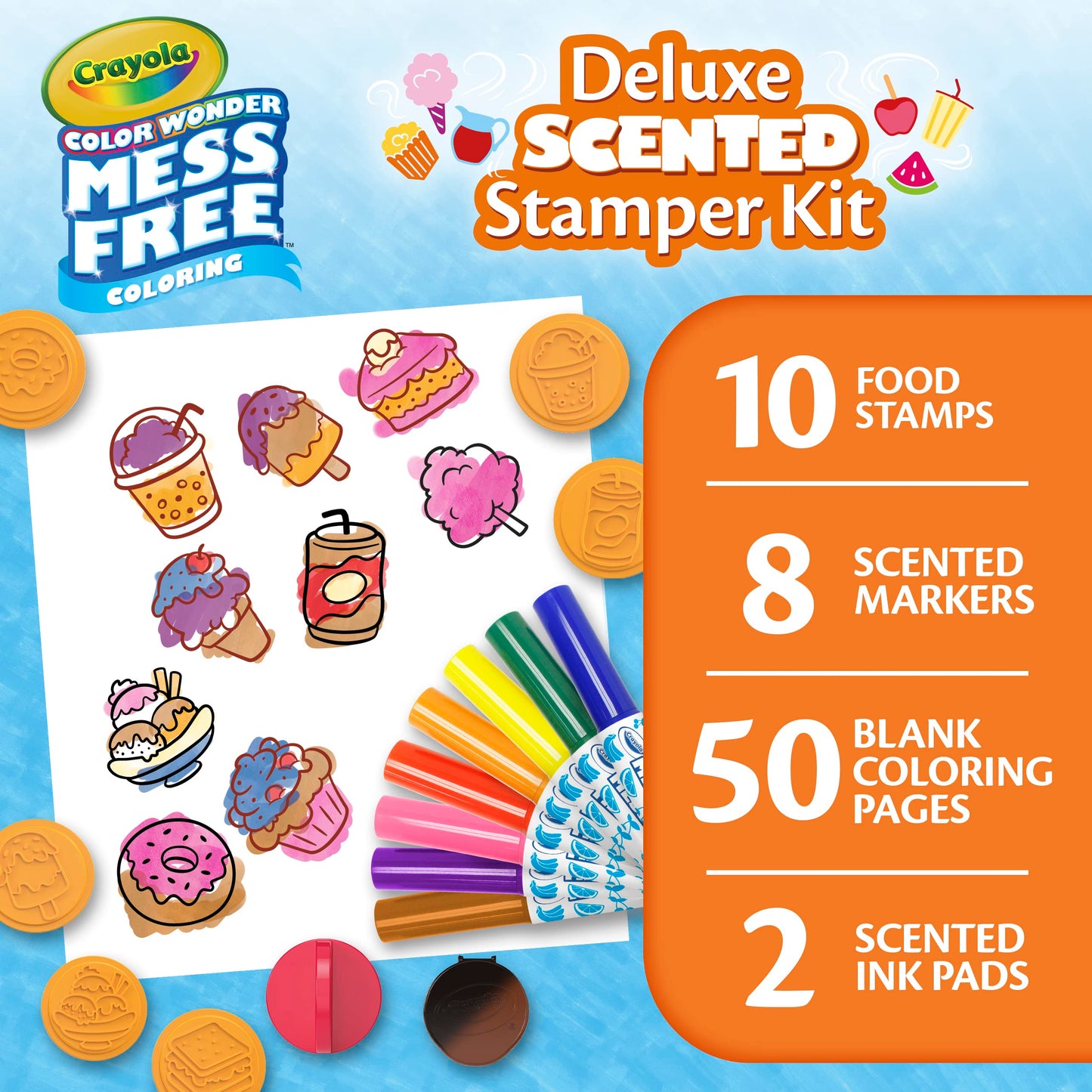 Crayola Color Wonder Mess Free Coloring Set, 50 Blank Coloring Pages, Scented Color Wonder Stamps And Markers, Refill Set