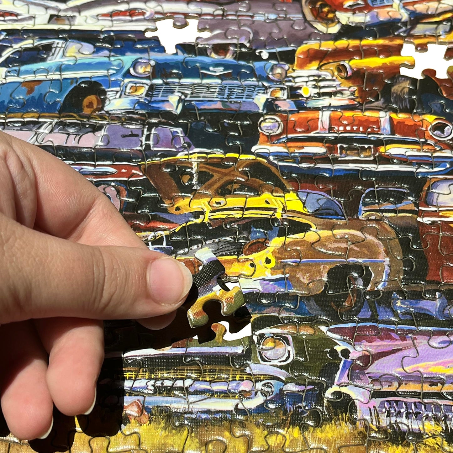 Tdc Games Classic Car Puzzle Fabulous 50S Junkpile By Dale Klee, 1000 Piece Jigsaw Puzzle For Kids And Adults, 26.75 X 19.25 Inches Educational Puzzles, Difficult And Challenging Classic Car Puzzle